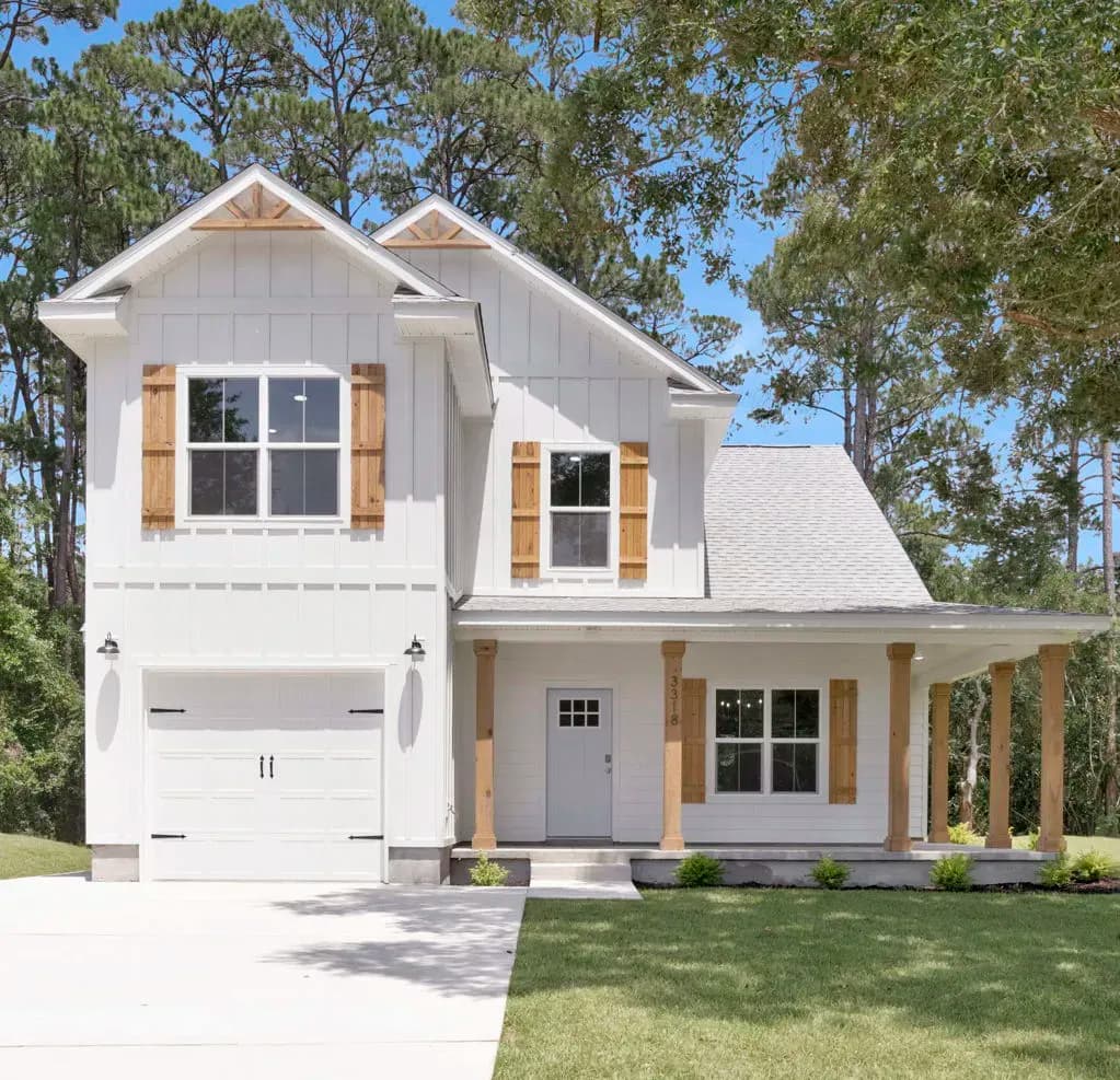 Aurora model home front elevation by FD Builds